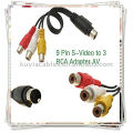 9-контактный разъем S-Video к 3-контактному кабелю RCA, кабель AV AV-кабеля